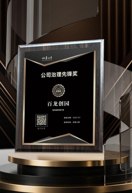 喜报|百龙创园荣获证券之星公司治理先锋奖